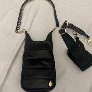 Wanderfull Elegant Black Crossbody water bottle Bag with Chain Strap
